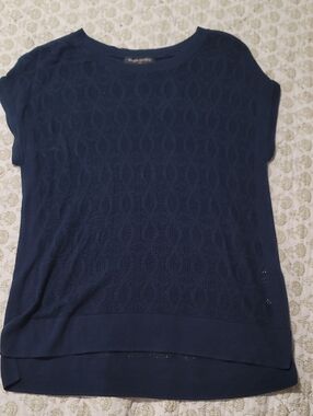 Banana Republic Navy Short Sleeve Knit Top
